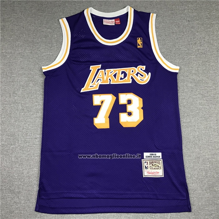 Maglia Los Angeles Lakers Dennis Rodman #73 Mitchell & Ness 1998-99 Viola